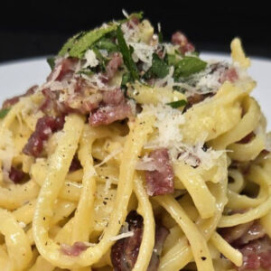 Beef Bacon Carbonara